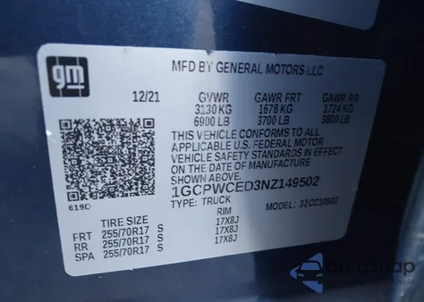 2022 Chevrolet Silverado 1500 Ltd 2Wd Short Bed Lt from USA, damaged, VIN 1GCPWCED3NZ149502